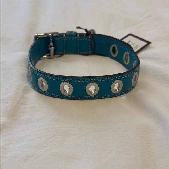 NWT Coach Leather Teal Unisex Dog Collar - Picture 4 of 6